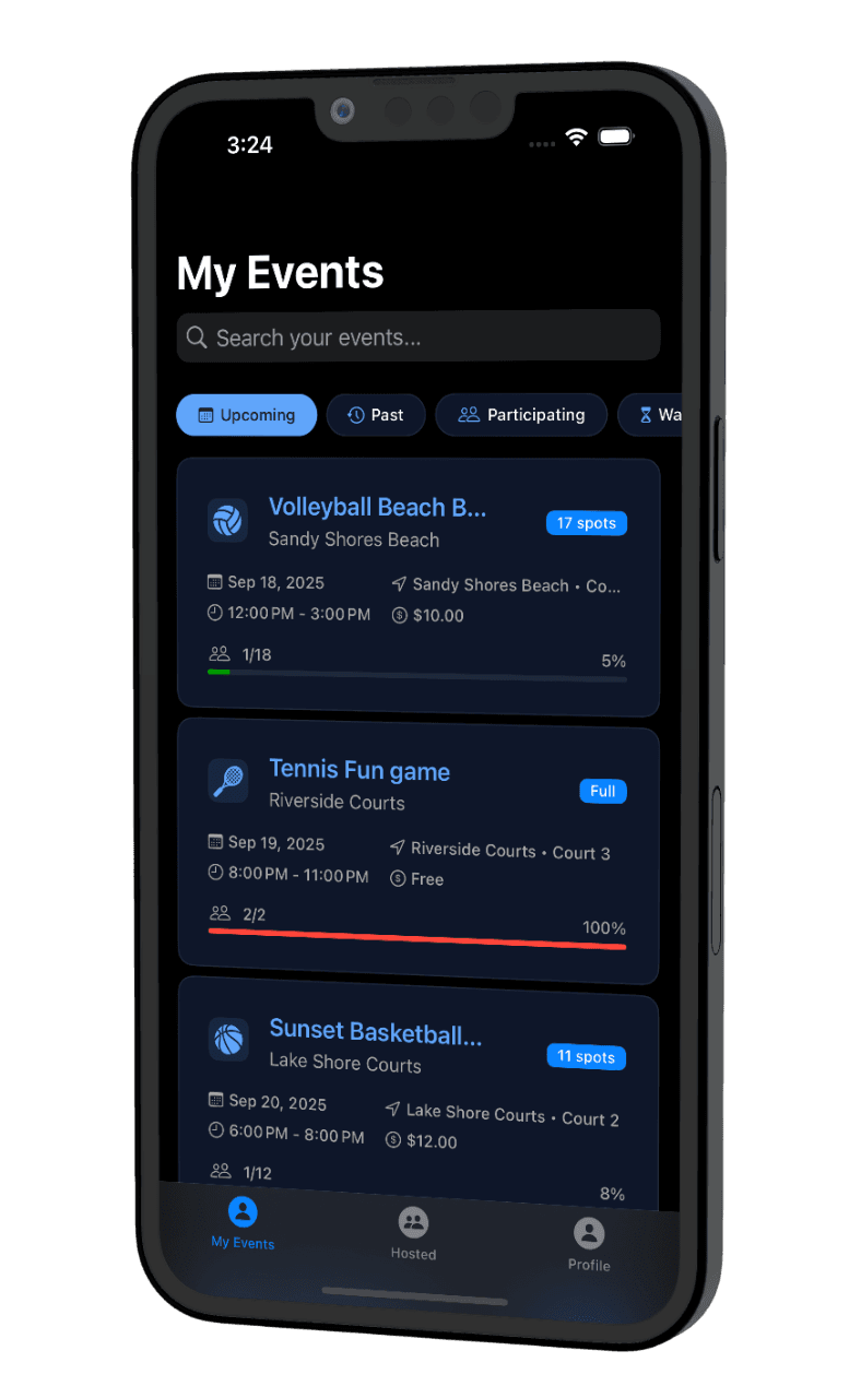 Sportsflow App Mockup